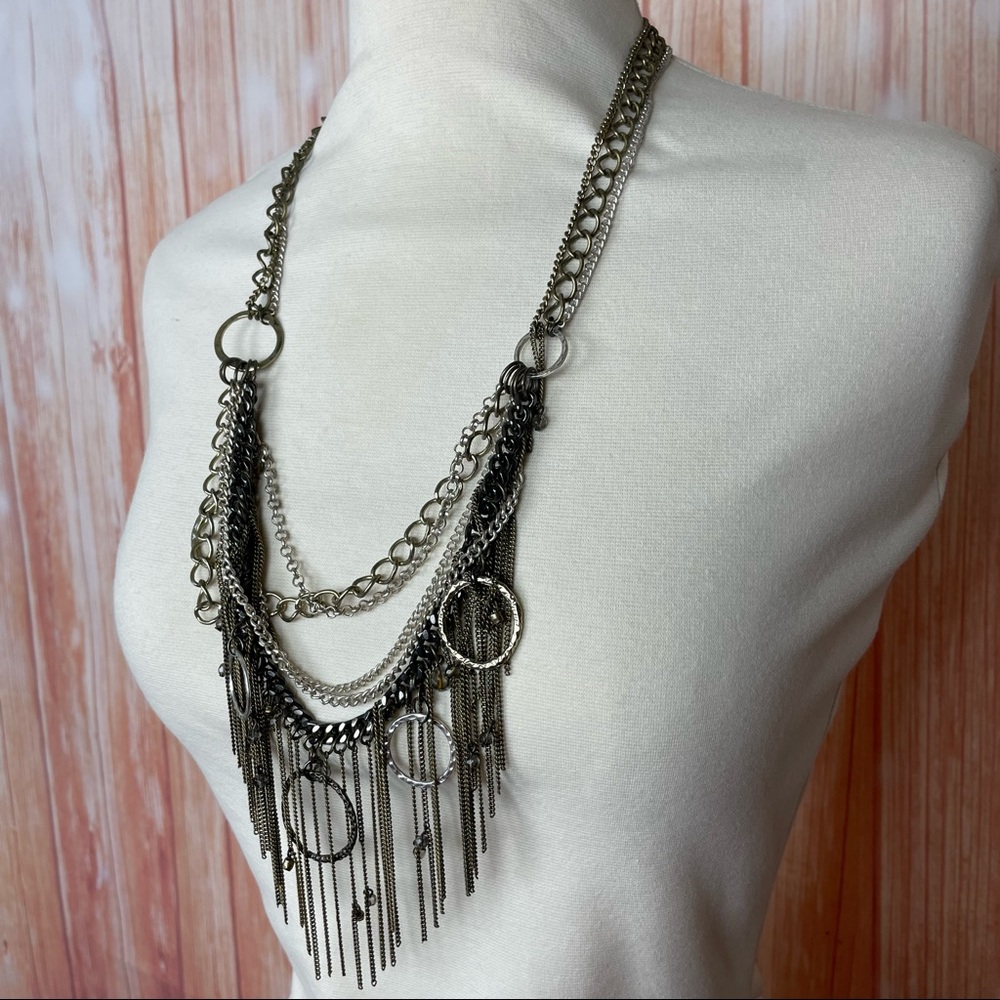 Multi-Layer Multi-Length Gold Silver And Black Ne… - image 8